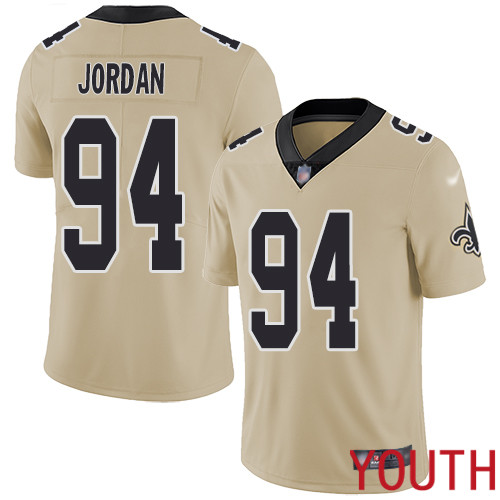 New Orleans Saints Limited Gold Youth Cameron Jordan Jersey NFL Football #94 Inverted Legend Jersey->youth nfl jersey->Youth Jersey